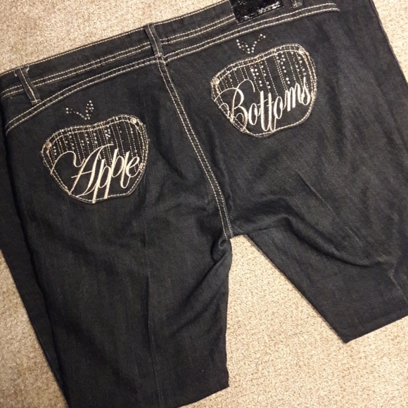 Apple Bottoms Denim - Apple Bottoms Tapered Dark Wash Jeans, Women's, 15